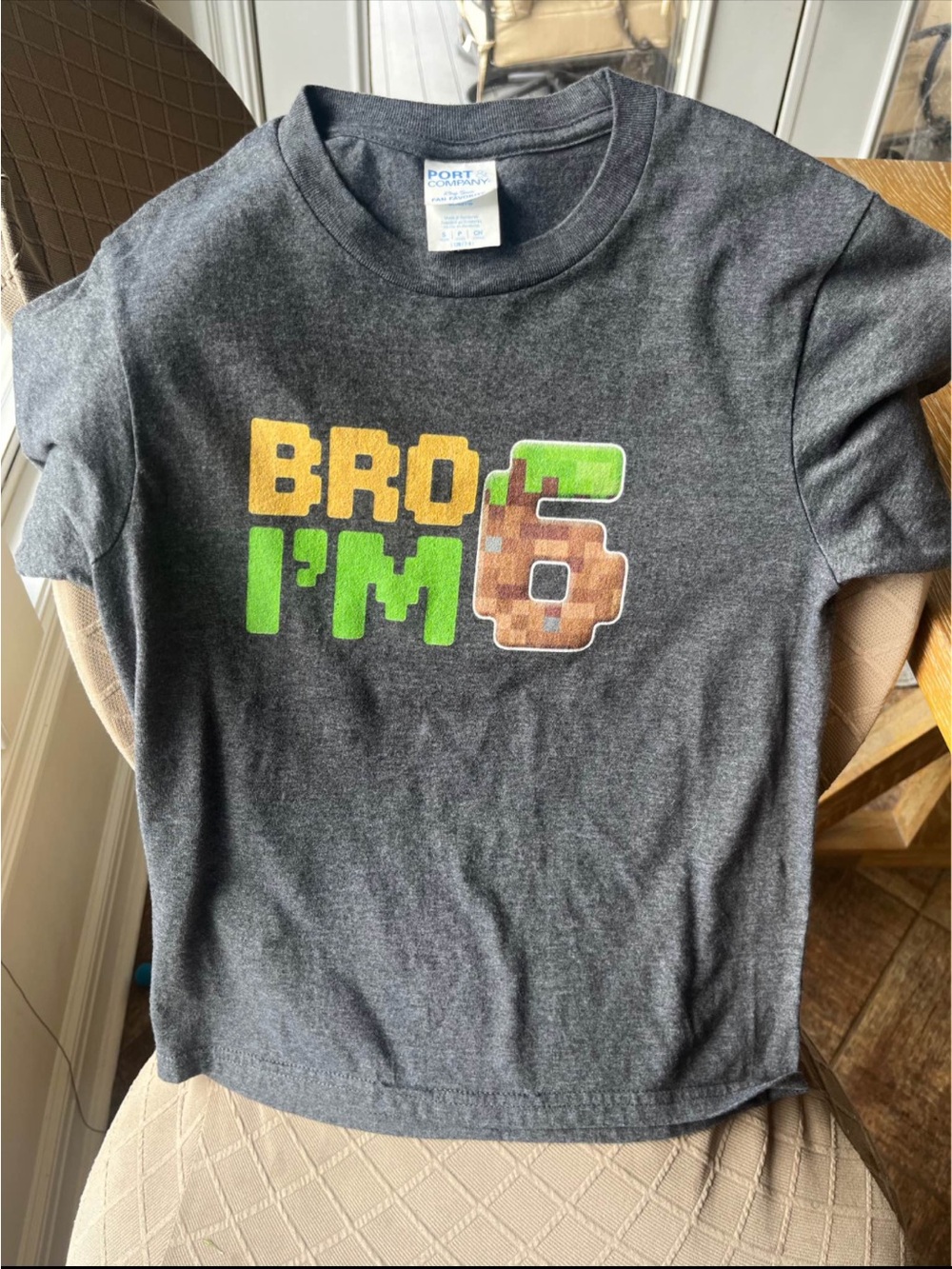 Minecraft 6th birthday shirt
